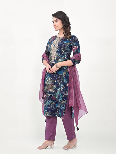 Teal Modal Cotton Pant Suit Acy8035 Salwar Kameez