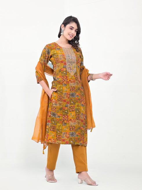 Mustard Modal Cotton Pant Suit Acy8037 Salwar Kameez