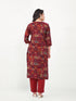 Maroon Modal Cotton Pant Suit Acy8038 Closure View