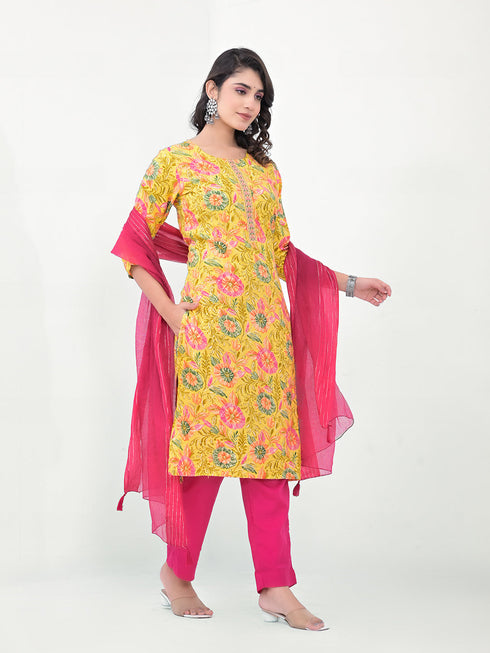 Yellow Modal Cotton Pant Suit Acy8040 Salwar Kameez
