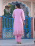 Pink Linen Pant Suit Acy8098 Closure View