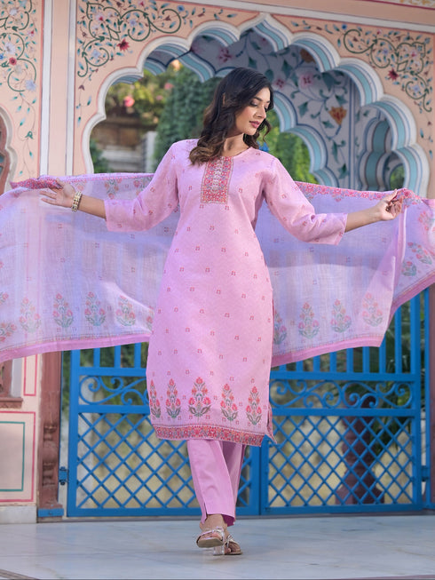 Pink Linen Pant Suit Acy8098 Salwar Kameez