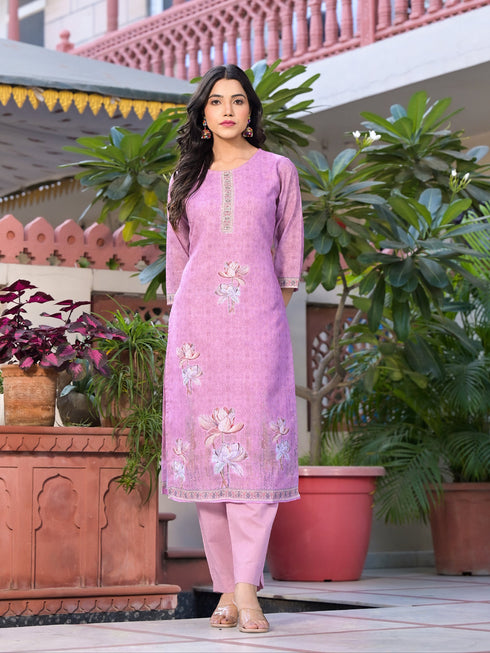 Pink Linen Pant Suit Acy8101 Salwar Kameez