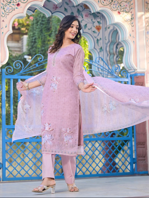 Peach Linen Pant Suit Acy8103 Salwar Kameez