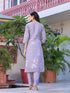 Purple Linen Pant Suit Acy8104 Closure View