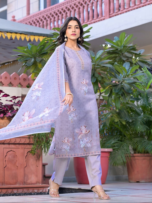 Purple Linen Pant Suit Acy8104 Salwar Kameez