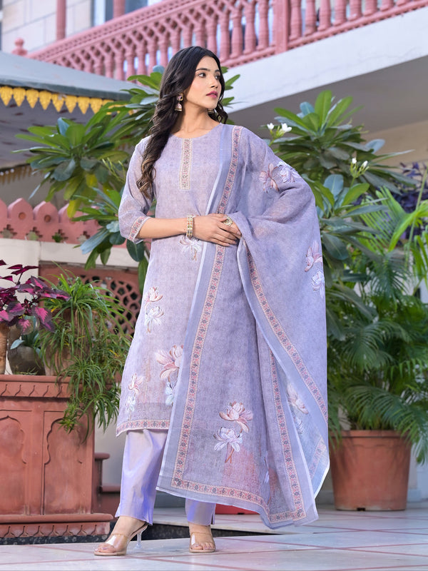 Purple Linen Pant Suit Acy8104