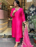 Pink Chanderi Pant Suit Acy8108 Closure View