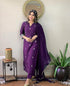 Purple Rayon Slub Pant Suit Acy8109