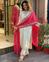 Cream Chanderi Pant Suit Acy8112 Closure View