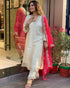 Cream Chanderi Pant Suit Acy8112 Back View