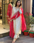 Cream Chanderi Pant Suit Acy8112 Salwar Kameez