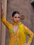 Yellow Georgette Anarkali Dress Acy8127 Closure View