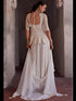 Off White Georgette Palazzo Suit Acy8137 Closure View