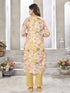Yellow Lilan Cotton Pant Suit Acy8160 Closure View