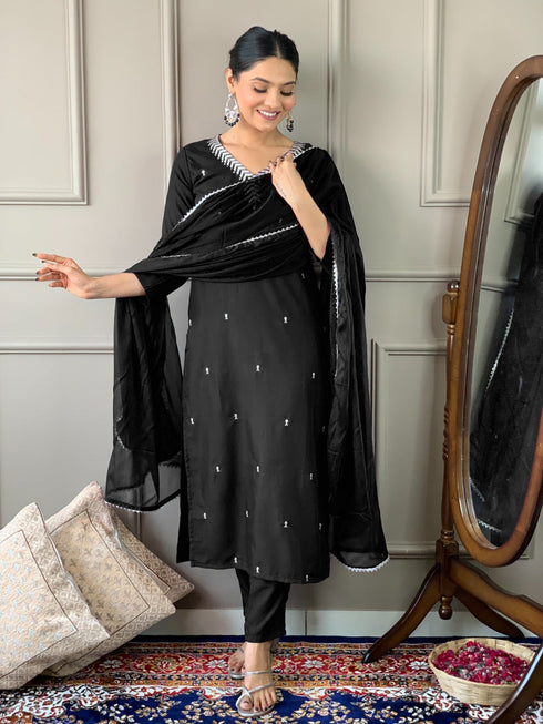 Black Rayon Pant Suit Acy8163 Salwar Kameez