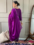 Purple Rayon Pant Suit Acy8165 Closure View