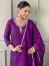Purple Rayon Pant Suit Acy8165 Back View