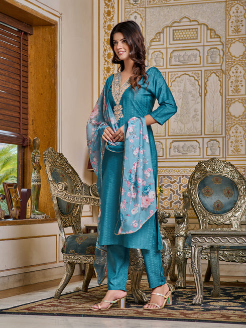Blue Viscose Rayon Pant Suit Acy8168 Salwar Kameez