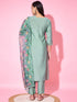 Green Silk Blend Pant Suit Acy8218 Closure View