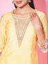 Yellow Silk Blend Pant Suit Acy8219 Back View
