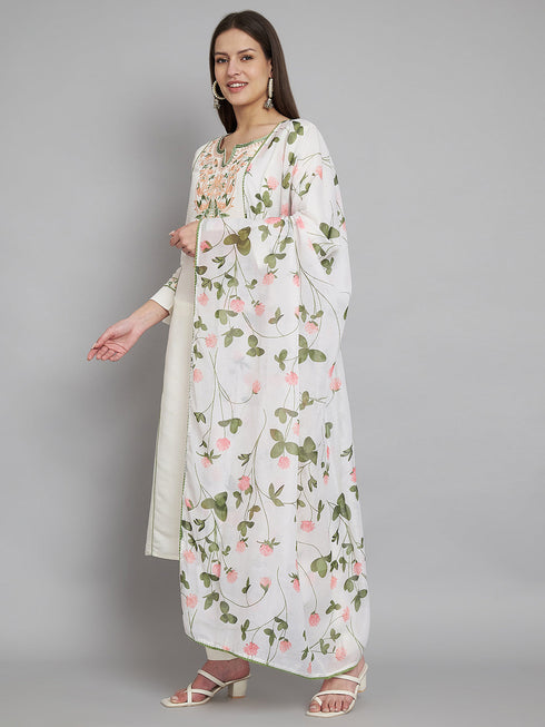 White Silk Blend Pant Suit Acy8220 Salwar Kameez