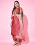 Red Silk Blend Pant Suit Acy8221 Salwar Kameez
