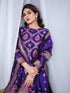 Purple Chanderi Cotton Pant Suit Acy8225 Back View