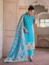 Blue Chanderi Cotton Pant Suit Acy8227 Salwar Kameez