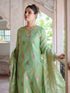 Green Chanderi Cotton Pant Suit Acy8229 Back View