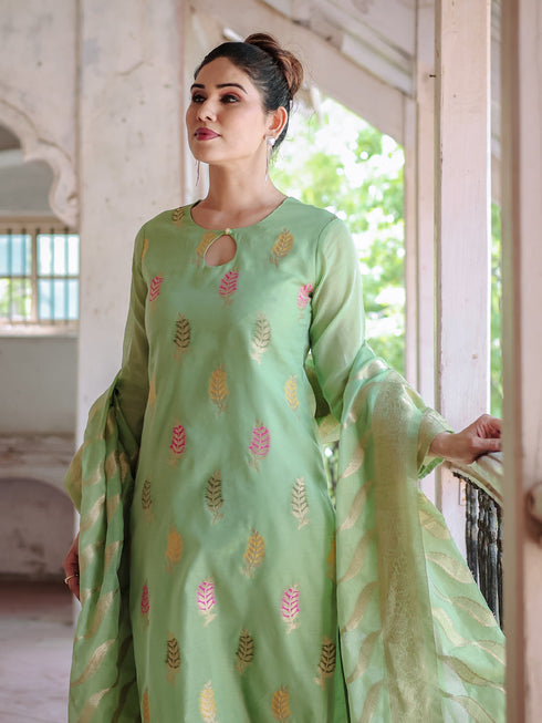Pista Chanderi Cotton Pant Suit Acy8230 Back View