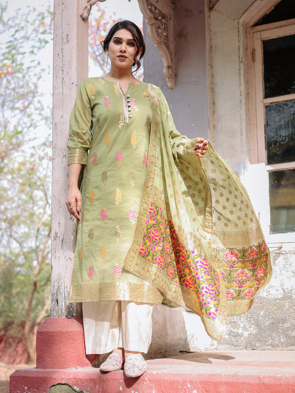 Pista Chanderi Cotton Pant Suit Acy8230