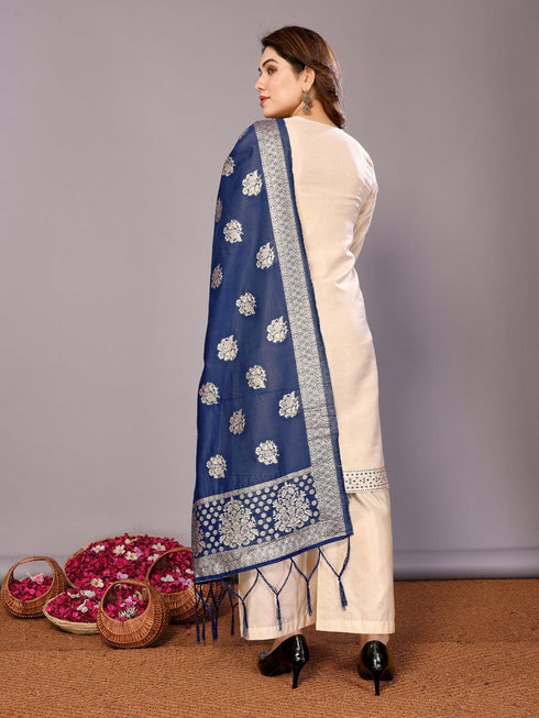 Cream Chanderi Cotton Pant Suit Acy8233 Salwar Kameez