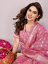 Pink Chanderi Cotton Pant Suit Acy8236 Back View