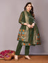 Dark Green Chanderi Cotton Pant Suit Acy8238