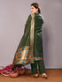 Dark Green Chanderi Cotton Pant Suit Acy8238 Salwar Kameez
