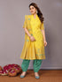 Yellow Chanderi Cotton Pant Suit Acy8240 Closure View
