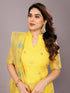 Yellow Chanderi Cotton Pant Suit Acy8240 Back View