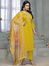 Yellow Rayon Cotton Pant Suit Acy8244 Closure View