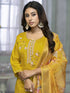 Yellow Rayon Cotton Pant Suit Acy8244 Back View