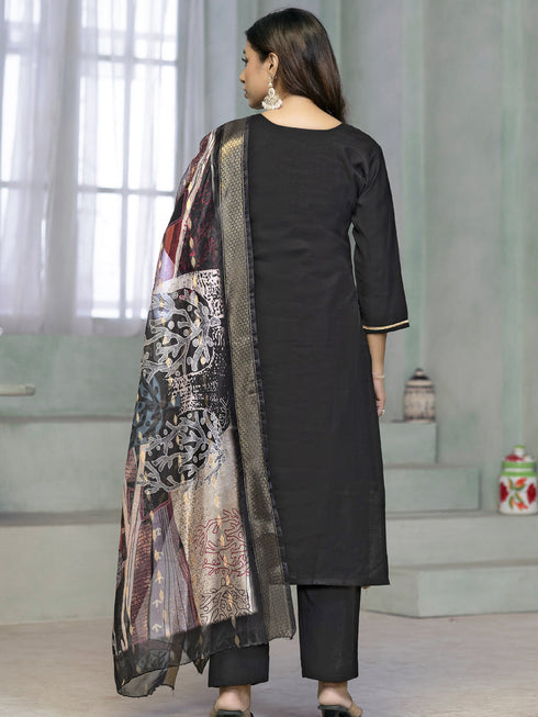 Black Rayon Cotton Pant Suit Acy8246 Salwar Kameez