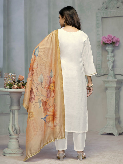 Cream Rayon Cotton Pant Suit Acy8247 Salwar Kameez