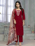 Maroon Rayon Cotton Pant Suit Acy8248