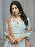 Blue Rayon Cotton Pant Suit Acy8249 Back View