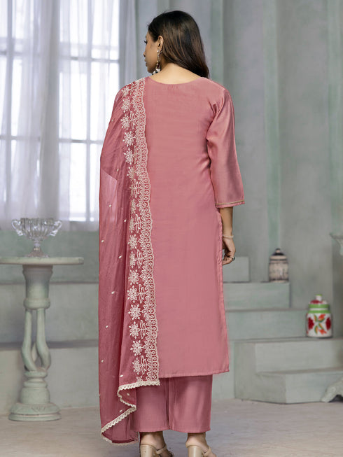 Pink Rayon Cotton Pant Suit Acy8254 Salwar Kameez
