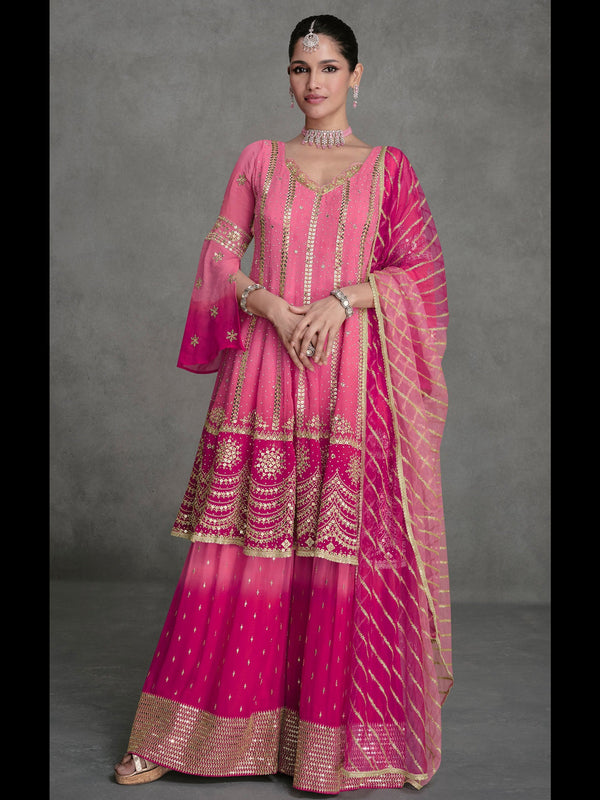 Pink Georgette Sharara Suit Acy8255