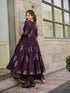 Purple Maslin Anarkali Dress Acy8258 Closure View