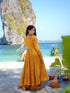 Mustard Maslin Anarkali Dress Acy8260 Closure View
