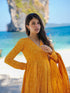 Mustard Maslin Anarkali Dress Acy8260 Back View