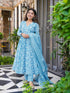 Sky Blue Maslin Anarkali Dress Acy8265 Closure View